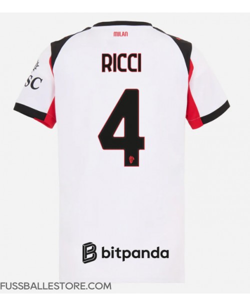 Günstige AC Milan Samuele Ricci #4 Auswärtstrikot Damen 2025-26 Kurzarm Günstige AC Milan Samuele Ricci #4 Auswärtstrikot Damen 2025-26 Kurzarm